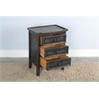 Pemberly Row Solid Wood Traditional Black Sand Wood End Table
