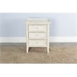 Pemberly Row Solid Wood Traditional White Sand Wood End Table