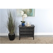 Pemberly Row Solid Wood Traditional Black Sand Wood End Table