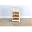 Pemberly Row Solid Wood Traditional White Sand Storage Table