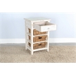 Pemberly Row Solid Wood Traditional White Sand Storage Table