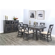 Pemberly Row Solid Wood Traditional Black Sand Finish Dining Table