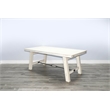 Pemberly Row Solid Wood Traditional White Sand Finish Dining Table