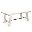 Pemberly Row Solid Wood Traditional White Sand Finish Dining Table
