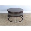 Pemberly Row Solid Wood Traditional Round Nesting Coffee Table Set