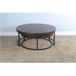 Pemberly Row Solid Wood Traditional Round Nesting Coffee Table Set