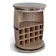 Pemberly Row Traditional Half Barrel Wine Bar with Metal Accents