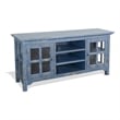 Pemberly Row Solid Wood Traditional Ocean Blue Finish TV Console