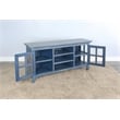 Pemberly Row Solid Wood Traditional Ocean Blue Finish TV Console