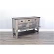 Pemberly Row Solid Wood Traditional Alpine Grey Finish Wood Server