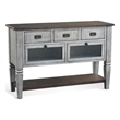 Pemberly Row Solid Wood Traditional Alpine Grey Finish Wood Server