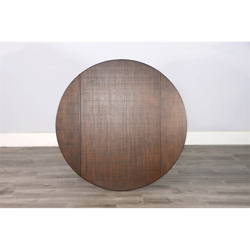 Pemberly Row Solid Wood Traditional Round Drop Leaf Dining Table