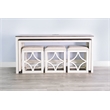 Pemberly Row Farmhouse 5-Piece Nesting Console Table with Stools