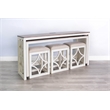 Pemberly Row Farmhouse 5-Piece Nesting Console Table with Stools