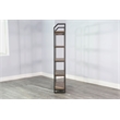 Pemberly Row Mid-Century Metal Frame Bookcase in Natural Finish