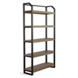 Pemberly Row Mid-Century Metal Frame Bookcase in Natural Finish