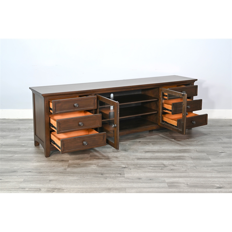 Pemberly Row Coffee Finish Contemporary Wood 72