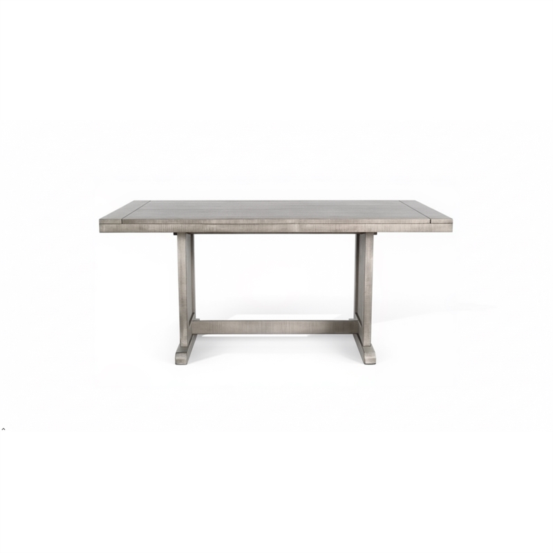 Pemberly Row Contemporary Wood Rectangular Dining Table in Gray Finish