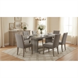 Pemberly Row Contemporary Wood Rectangular Dining Table in Gray Finish
