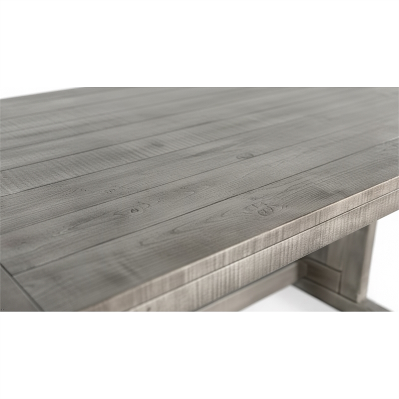 Pemberly Row Contemporary Wood Rectangular Dining Table in Gray Finish