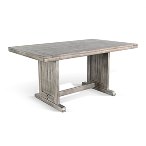 Pemberly Row Contemporary Wood Rectangular Dining Table in Gray Finish