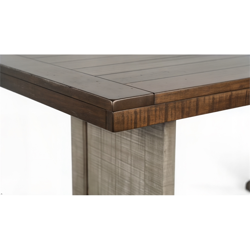Pemberly Row Contemporary Wood Rectangular Dining Table in Gray Finish