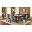 Pemberly Row Contemporary Wood Rectangular Dining Table in Gray Finish