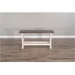 Pemberly Row Farmhouse Solid Wood Dining Bench in Brown/White