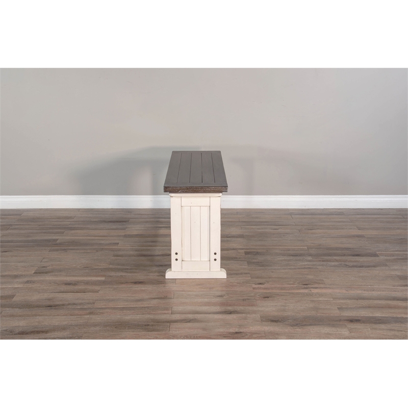 Pemberly Row Farmhouse Solid Wood Dining Bench in Brown/White