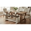 Pemberly Row Farmhouse Solid Wood Dining Bench in Brown/White