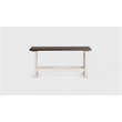 Pemberly Row Farmhouse Solid Wood Dining Bench in Brown/White