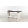 Pemberly Row Farmhouse Solid Wood Dining Bench in Brown/White