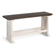 Pemberly Row Farmhouse Solid Wood Dining Bench in Brown/White