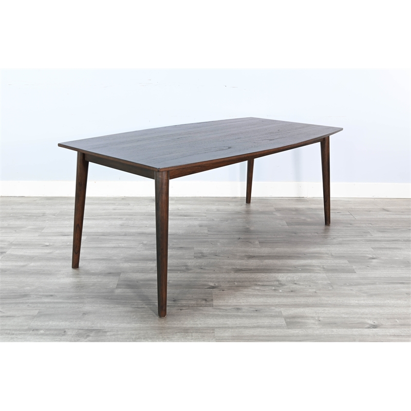 Pemberly Row Contemporary Wood Mid-Century Dining Table in Walnut Finish