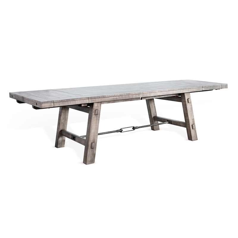 Pemberly Row Wood Alpine Extension Dining Table with Turnbuckle