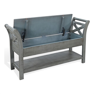 Pemberly Row Contemporary Wood 48&quot Accent Bench with Storage