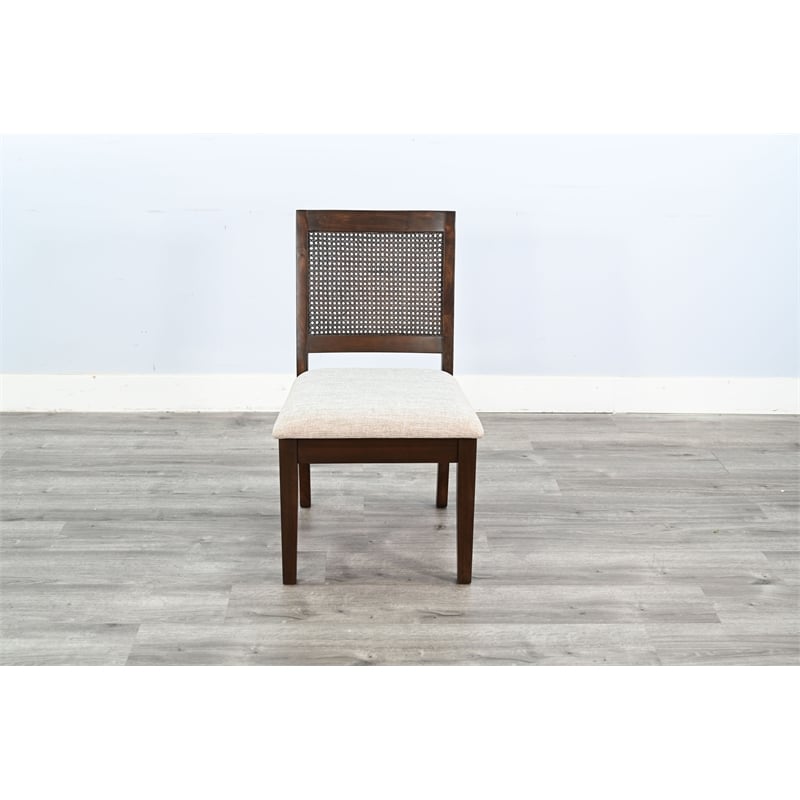 Pemberly Row Contemporary Cane Back Coffee Brown Dining Chair (Set of 2)