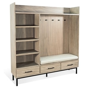 Pemberly Row Modern / Contemporary Wood Hall Tree in Wheat Finish