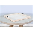 Pemberly Row Wood Natural Farmhouse Square Tessa Ottoman Tray