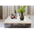 Pemberly Row Wood Natural Farmhouse Square Tessa Ottoman Tray