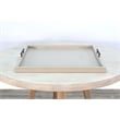 Pemberly Row Wood Farmhouse Square Tessa Ottoman Tray in Light Gray
