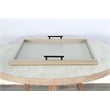 Pemberly Row Wood Farmhouse Square Tessa Ottoman Tray in Light Gray
