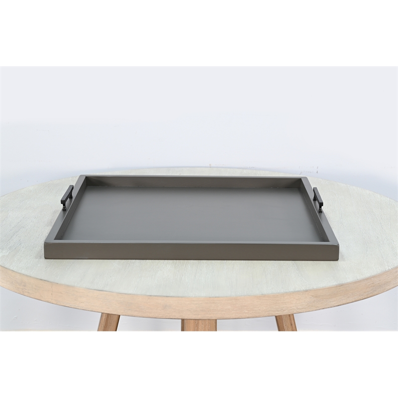 Pemberly Row Farmhouse Urban Bronze Square Tessa Ottoman Tray