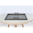 Pemberly Row Farmhouse Urban Bronze Square Tessa Ottoman Tray