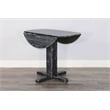 Pemberly Row Contemporary Solid Wood Black Sand Drop Leaf Table