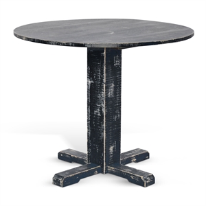 Pemberly Row Contemporary Solid Wood Black Sand Drop Leaf Table