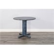 Pemberly Row Contemporary Solid Wood Ocean Blue Drop Leaf Table