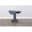 Pemberly Row Contemporary Solid Wood Ocean Blue Drop Leaf Table