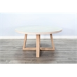 Pemberly Row Solid Wood Two Tone Wood Round Dining Table in Light Gray