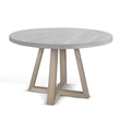 Pemberly Row Solid Wood Two Tone Wood Round Dining Table in Light Gray